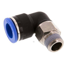 14mm x R3/8'' 90 graden L-verbinding Messing/PA 66 Insteekfitting Buitendraad Kort Draaibaar NBR