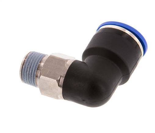 16mm x R3/8'' 90 graden L-verbinding Messing/PA 66 Insteekfitting Buitendraad Kort Draaibaar NBR