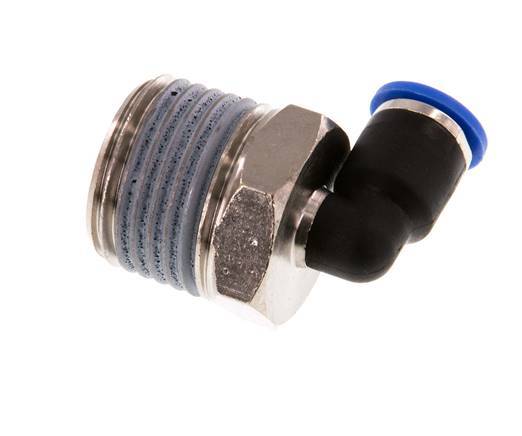 6mm x R1/2'' 90deg Elbow Push-in Fitting with Male Threads Brass/PA 66 NBR Short Sleeve Rotatable [2 Pieces]