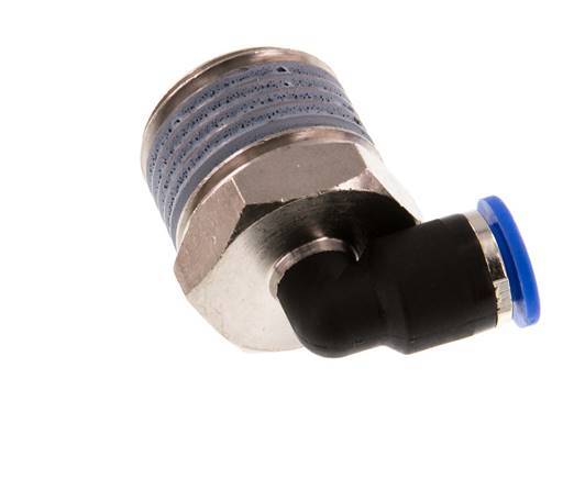6mm x R1/2'' 90deg Elbow Push-in Fitting with Male Threads Brass/PA 66 NBR Short Sleeve Rotatable [2 Pieces]