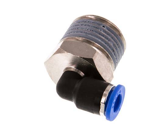 6mm x R1/2'' 90deg Elbow Push-in Fitting with Male Threads Brass/PA 66 NBR Short Sleeve Rotatable [2 Pieces]