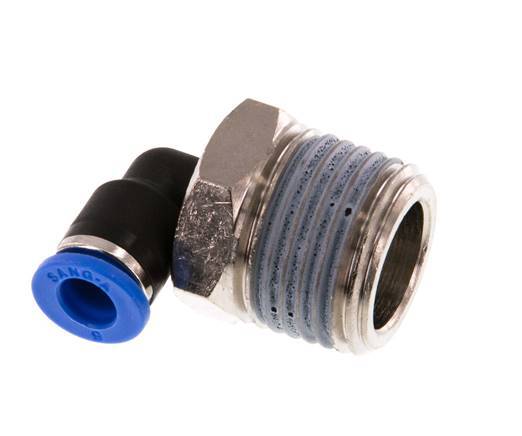6mm x R1/2'' 90deg Elbow Push-in Fitting with Male Threads Brass/PA 66 NBR Short Sleeve Rotatable [2 Pieces]
