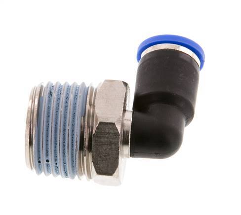 8mm x R1/2'' 90 graden L-verbinding Messing/PA 66 Insteekfitting Buitendraad Kort Draaibaar NBR [2 Stuks]