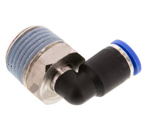 8mm x R1/2'' 90 graden L-verbinding Messing/PA 66 Insteekfitting Buitendraad Kort Draaibaar NBR [2 Stuks]