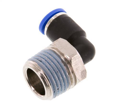 8mm x R1/2'' 90 graden L-verbinding Messing/PA 66 Insteekfitting Buitendraad Kort Draaibaar NBR [2 Stuks]
