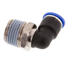 10mm x R1/2'' 90deg Elbow Push-in Fitting with Male Threads Brass/PA 66 NBR Short Sleeve Rotatable [2 Pieces]