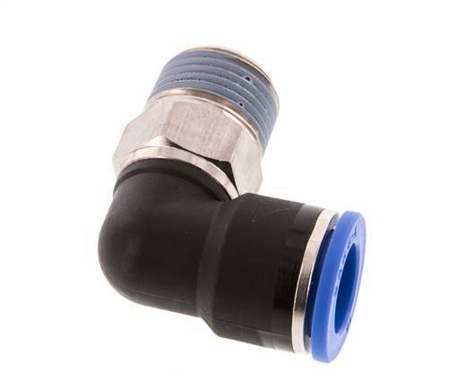 14mm x R1/2'' 90 graden L-verbinding Messing/PA 66 Insteekfitting Buitendraad Kort Draaibaar NBR