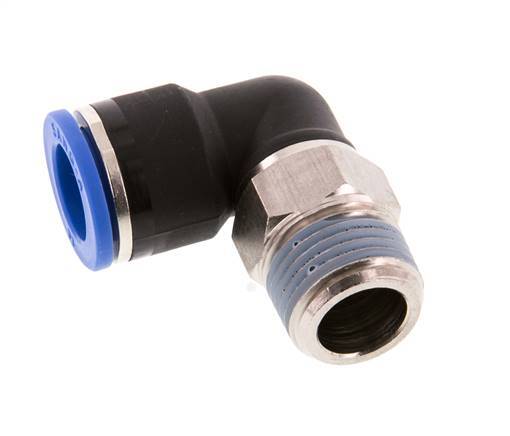 14mm x R1/2'' 90 graden L-verbinding Messing/PA 66 Insteekfitting Buitendraad Kort Draaibaar NBR