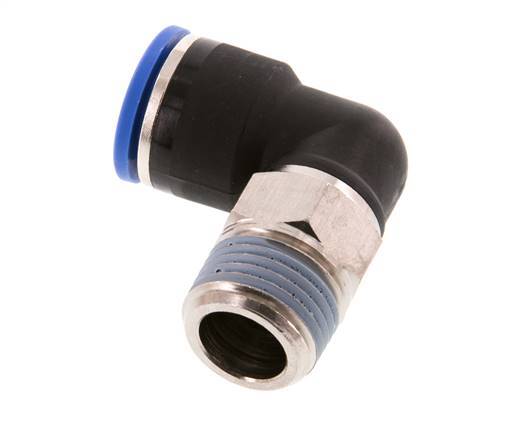 14mm x R1/2'' 90 graden L-verbinding Messing/PA 66 Insteekfitting Buitendraad Kort Draaibaar NBR
