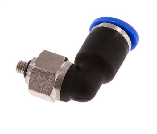 3mm x M 3 90deg Elbow Push-in Fitting with Male Threads Brass/PA 66 NBR Short Sleeve Rotatable [2 Pieces]