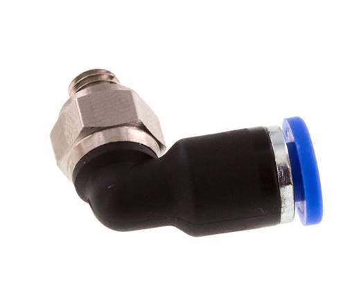 3mm x M 5 90 graden L-verbinding Messing/PA 66 Insteekfitting buitendraad Kort Draaibaar NBR [5 Stuks]