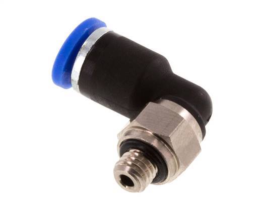 3mm x M 5 90 graden L-verbinding Messing/PA 66 Insteekfitting buitendraad Kort Draaibaar NBR [5 Stuks]