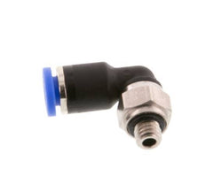 4mm x M 5 90 graden L-verbinding Messing/PA 66 Insteekfitting Buitendraad Kort Draaibaar NBR [2 Stuks]