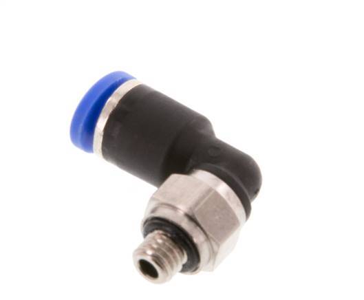 4mm x M 5 90 graden L-verbinding Messing/PA 66 Insteekfitting Buitendraad Kort Draaibaar NBR [2 Stuks]