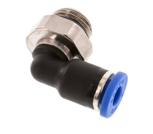 4mm x G1/8'' 90deg Elbow Push-in Fitting with Male Threads Brass/PA 66 NBR Short Sleeve Rotatable [2 Pieces]