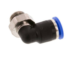 6mm x G1/8'' 90deg Elbow Push-in Fitting with Male Threads Brass/PA 66 NBR Short Sleeve Rotatable [2 Pieces]