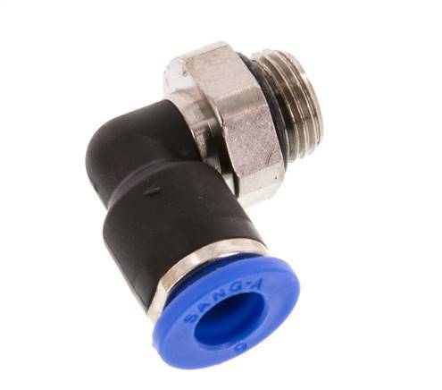 6mm x G1/8'' 90 graden L-verbinding Messing/PA 66 Insteekfitting Buitendraad Kort Draaibaar NBR [2 Stuks]