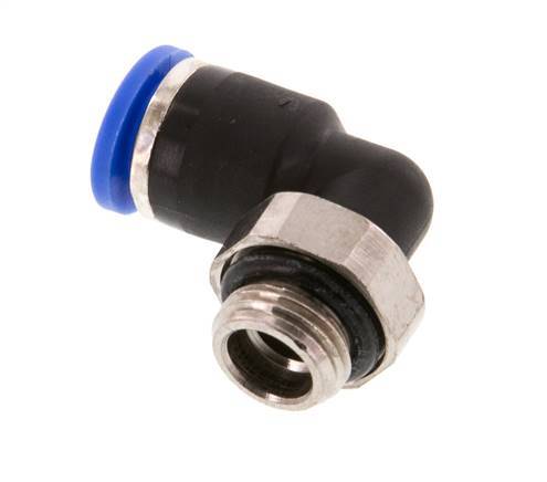 6mm x G1/8'' 90 graden L-verbinding Messing/PA 66 Insteekfitting Buitendraad Kort Draaibaar NBR [2 Stuks]