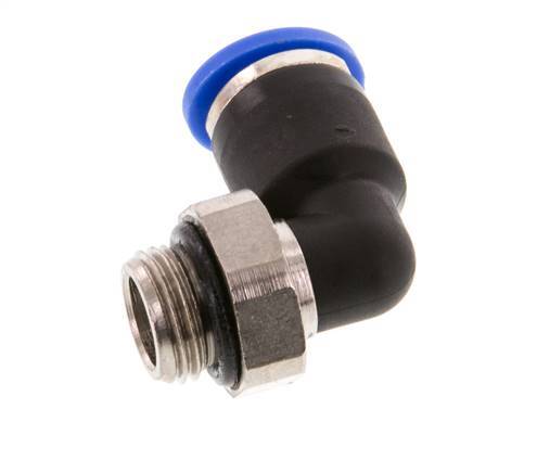 6mm x G1/8'' 90 graden L-verbinding Messing/PA 66 Insteekfitting Buitendraad Kort Draaibaar NBR [2 Stuks]