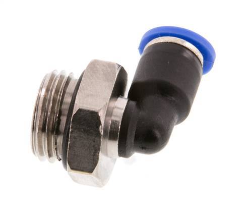 4mm x G1/4'' 90 graden L-verbinding Messing/PA 66 Insteekfitting Buitendraad Kort Draaibaar NBR [2 Stuks]