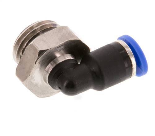 4mm x G1/4'' 90deg Elbow Push-in Fitting with Male Threads Brass/PA 66 NBR Short Sleeve Rotatable [2 Pieces]