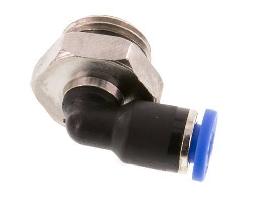 4mm x G1/4'' 90 graden L-verbinding Messing/PA 66 Insteekfitting Buitendraad Kort Draaibaar NBR [2 Stuks]