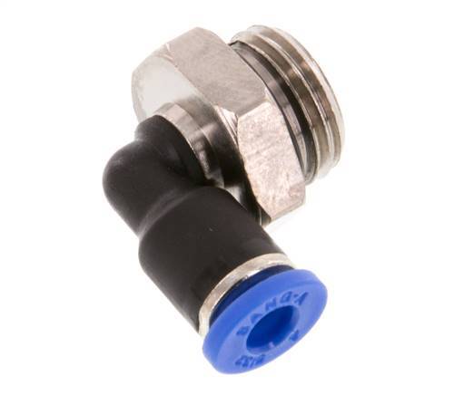 4mm x G1/4'' 90 graden L-verbinding Messing/PA 66 Insteekfitting Buitendraad Kort Draaibaar NBR [2 Stuks]