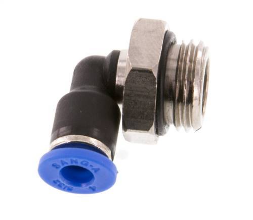 4mm x G1/4'' 90 graden L-verbinding Messing/PA 66 Insteekfitting Buitendraad Kort Draaibaar NBR [2 Stuks]