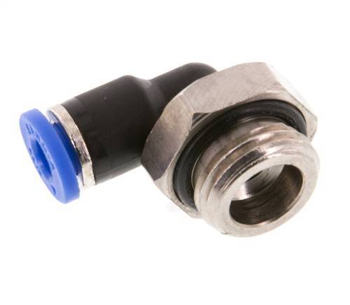 4mm x G1/4'' 90 graden L-verbinding Messing/PA 66 Insteekfitting Buitendraad Kort Draaibaar NBR [2 Stuks]