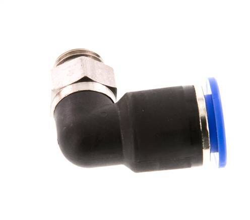 12mm x G1/4'' 90deg Elbow Push-in Fitting with Male Threads Brass/PA 66 NBR Short Sleeve Rotatable [2 Pieces]