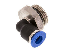 6mm x G3/8'' 90deg Elbow Push-in Fitting with Male Threads Brass/PA 66 NBR Short Sleeve Rotatable [2 Pieces]