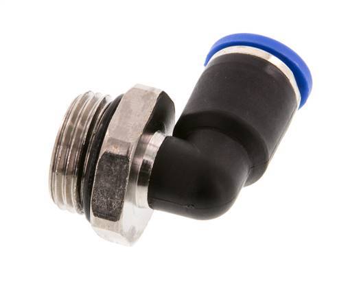 8mm x G3/8'' 90 graden L-verbinding Messing/PA 66 Insteekfitting Buitendraad Kort Draaibaar NBR [2 Stuks]