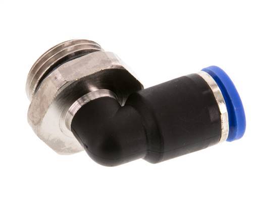8mm x G3/8'' 90 graden L-verbinding Messing/PA 66 Insteekfitting Buitendraad Kort Draaibaar NBR [2 Stuks]