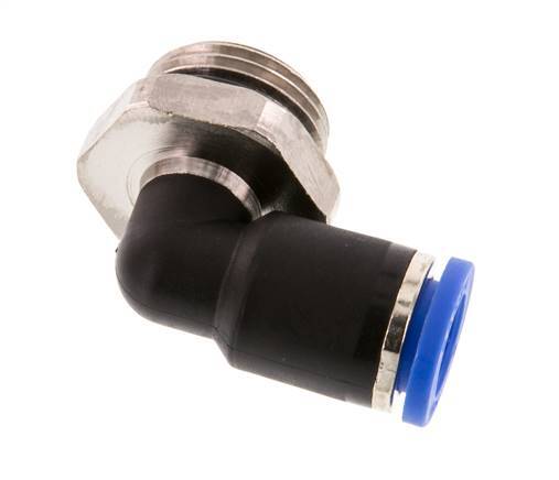 8mm x G3/8'' 90 graden L-verbinding Messing/PA 66 Insteekfitting Buitendraad Kort Draaibaar NBR [2 Stuks]