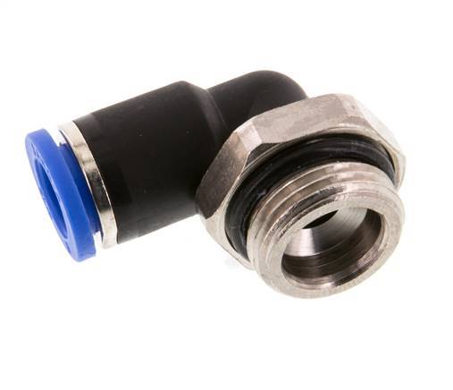 8mm x G3/8'' 90 graden L-verbinding Messing/PA 66 Insteekfitting Buitendraad Kort Draaibaar NBR [2 Stuks]