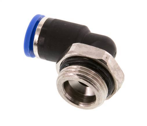 8mm x G3/8'' 90 graden L-verbinding Messing/PA 66 Insteekfitting Buitendraad Kort Draaibaar NBR [2 Stuks]