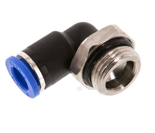 8mm x G3/8'' 90 graden L-verbinding Messing/PA 66 Insteekfitting Buitendraad Kort Draaibaar NBR [2 Stuks]