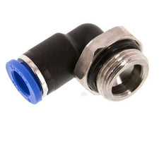 8mm x G3/8'' 90 graden L-verbinding Messing/PA 66 Insteekfitting Buitendraad Kort Draaibaar NBR [2 Stuks]