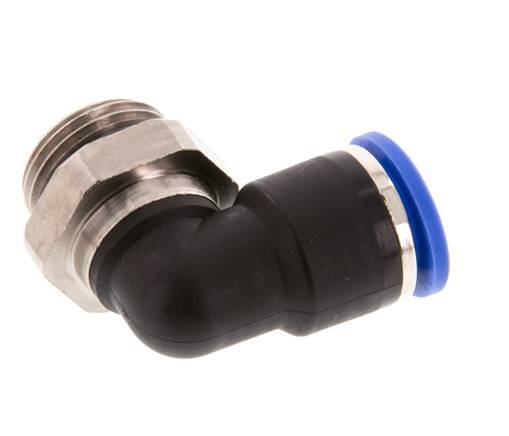 10mm x G3/8'' 90deg Elbow Push-in Fitting with Male Threads Brass/PA 66 NBR Short Sleeve Rotatable [2 Pieces]