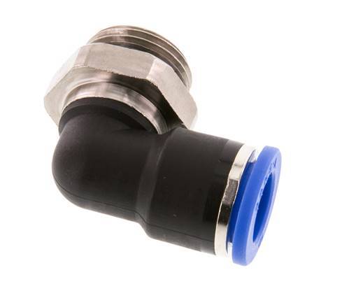 10mm x G3/8'' 90deg Elbow Push-in Fitting with Male Threads Brass/PA 66 NBR Short Sleeve Rotatable [2 Pieces]