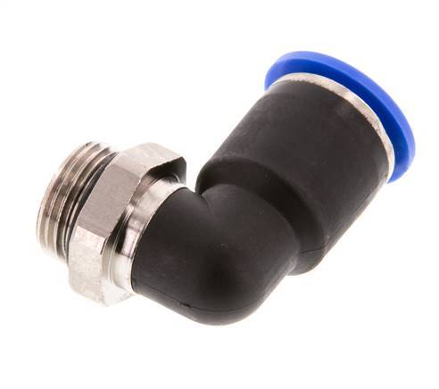 12mm x G3/8'' 90 graden L-verbinding Messing/PA 66 Insteekfitting Buitendraad Kort Draaibaar NBR [2 Stuks]