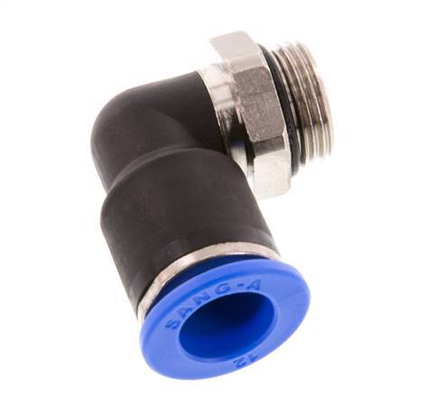 12mm x G3/8'' 90 graden L-verbinding Messing/PA 66 Insteekfitting Buitendraad Kort Draaibaar NBR [2 Stuks]