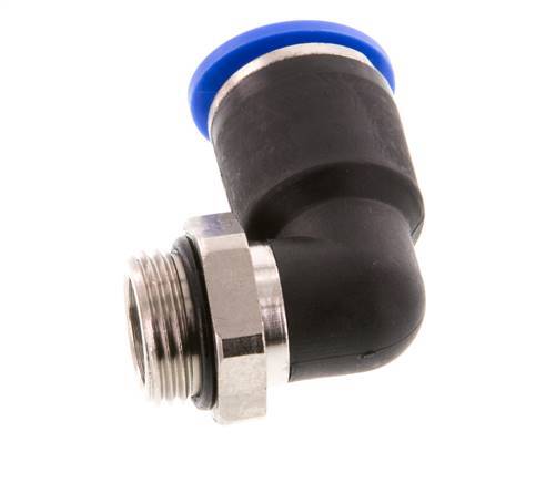 12mm x G3/8'' 90 graden L-verbinding Messing/PA 66 Insteekfitting Buitendraad Kort Draaibaar NBR [2 Stuks]