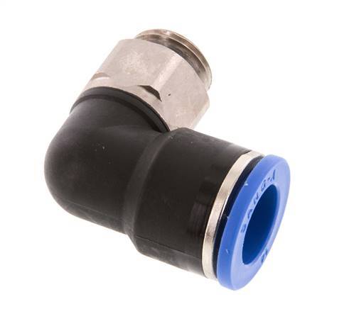 14mm x G3/8'' 90 graden L-verbinding Messing/PA 66 Insteekfitting Buitendraad Kort Draaibaar NBR