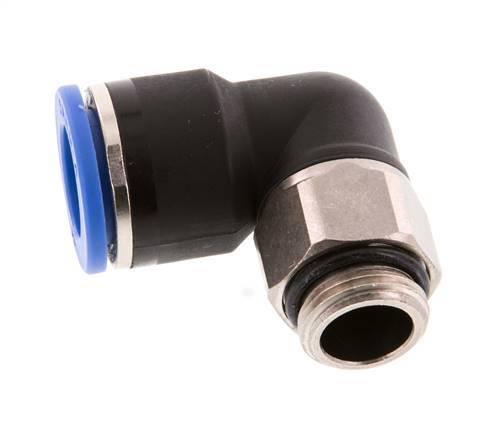 14mm x G3/8'' 90 graden L-verbinding Messing/PA 66 Insteekfitting Buitendraad Kort Draaibaar NBR