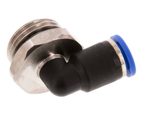 8mm x G1/2'' 90deg Elbow Push-in Fitting with Male Threads Brass/PA 66 NBR Short Sleeve Rotatable [2 Pieces]