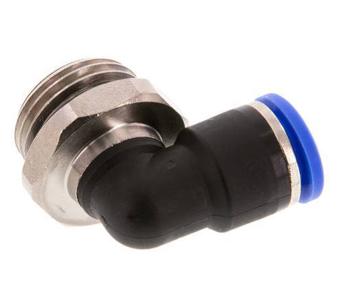 10mm x G1/2'' 90deg Elbow Push-in Fitting with Male Threads Brass/PA 66 NBR Short Sleeve Rotatable [2 Pieces]