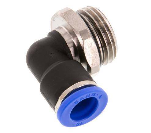 10mm x G1/2'' 90deg Elbow Push-in Fitting with Male Threads Brass/PA 66 NBR Short Sleeve Rotatable [2 Pieces]