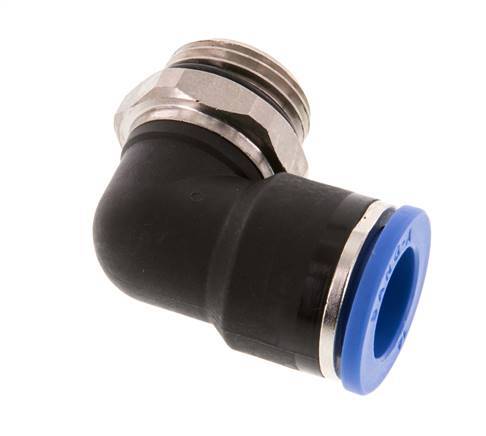 14mm x G1/2'' 90 graden L-verbinding Messing/PA 66 Insteekfitting Buitendraad Kort Draaibaar NBR
