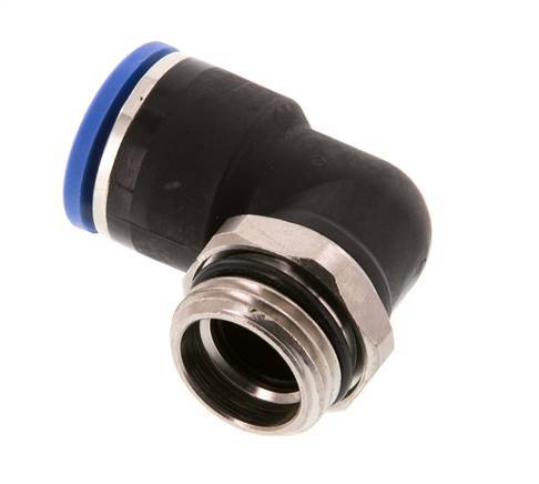 14mm x G1/2'' 90 graden L-verbinding Messing/PA 66 Insteekfitting Buitendraad Kort Draaibaar NBR